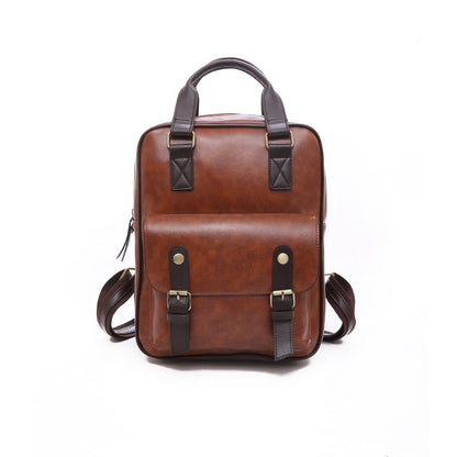 New Fashion All-match Large-capacity Soft Leather Backpack